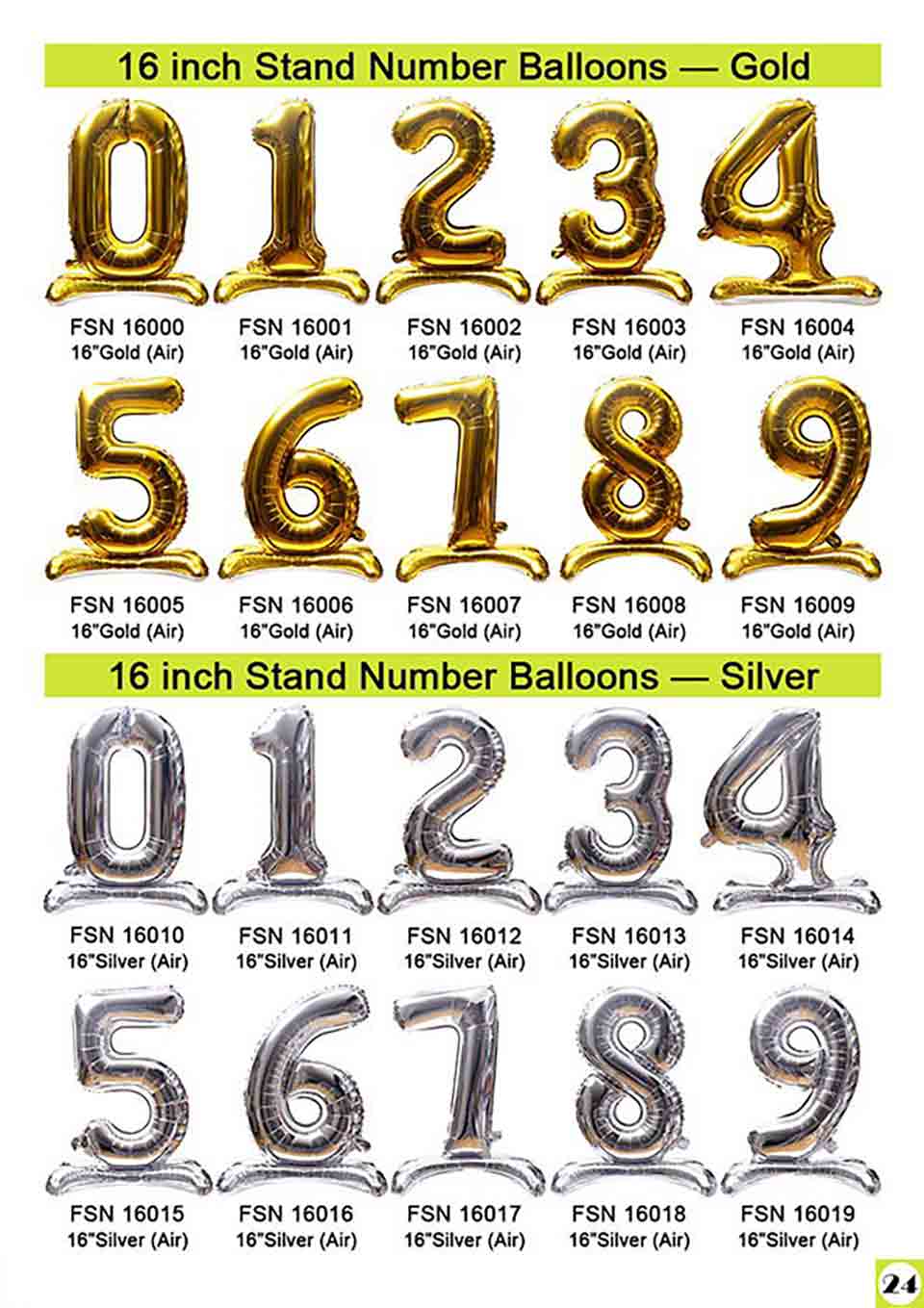 Number stand for balloons