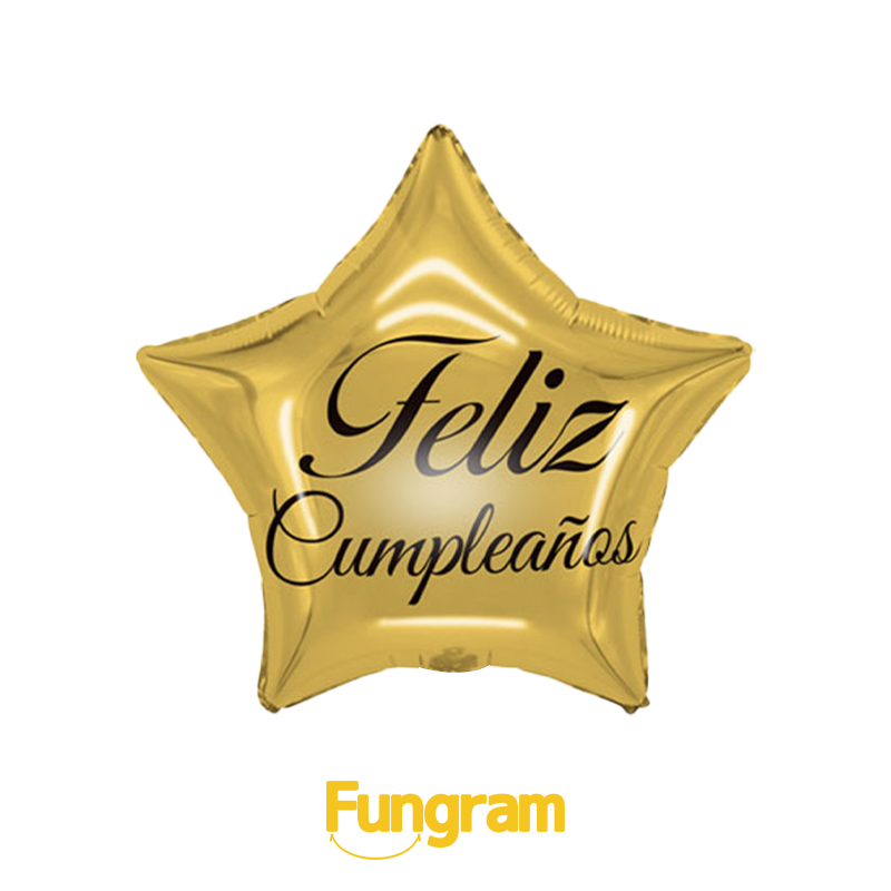 Spanish Happy Birthday Star Foil Balloon